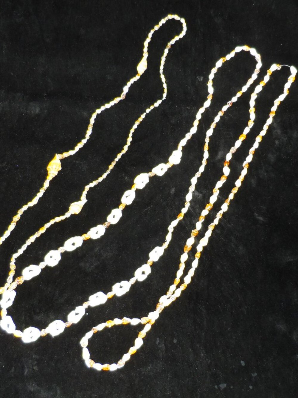 Natural SHELL NECKLACE CREAM BROWN JEWELRY 17" LONG bundle -3pcs., - Picture 8 of 9
